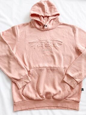 FOX Originals Pink Embossed Logo Hoodie Fleece Lined Oversized Large Sweatshirt
